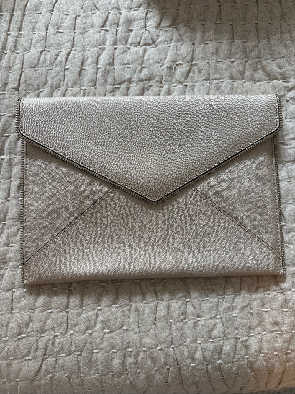 Rebecca Minkoff Saffiano Envelope Clutch in Taupe
